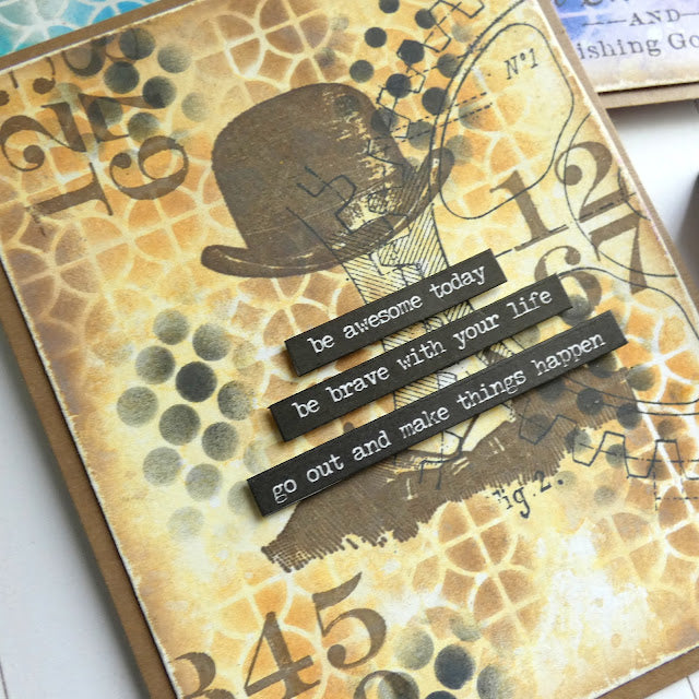Tim Holtz Mini Stencil Set 52 mst052 dapper | color-code:ALT04