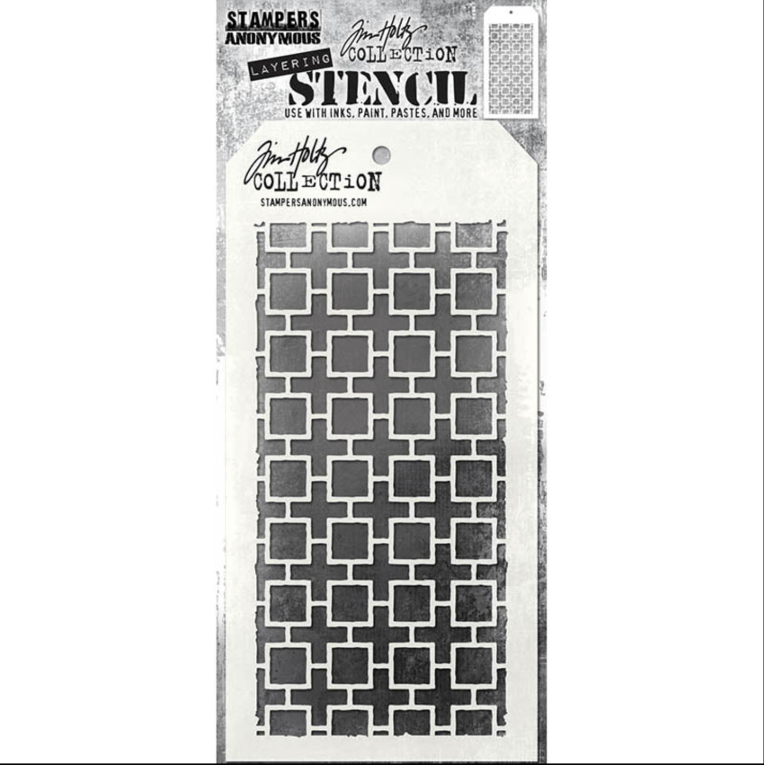 Tim Holtz Mini Stencil Set 52 mst052 linked squares