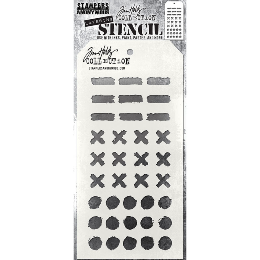 Tim Holtz Mini Stencil Set 53 mst053 markings