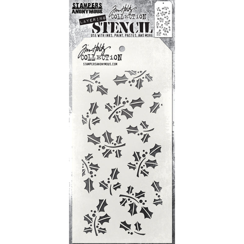 Tim Holtz Mini Stencil Set 54 mst054 holly