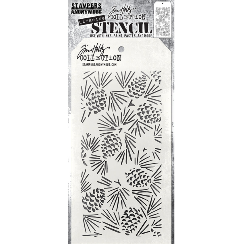 Tim Holtz Mini Stencil Set 54 mst054 pinecone