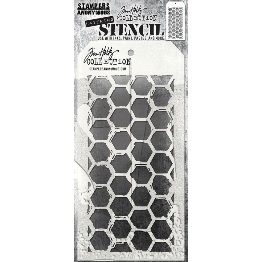 Tim Holtz Mini Stencil Set 55 mst055 hex