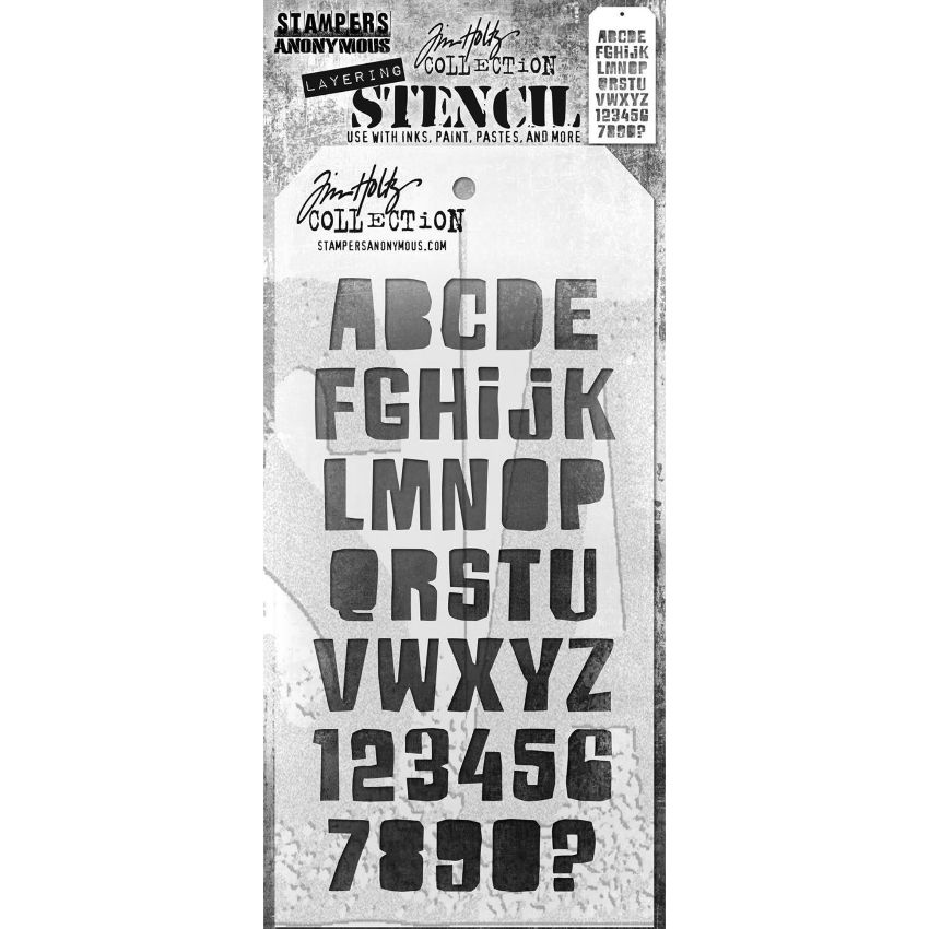 Tim Holtz Mini Stencil Set 58 mst058 alpha