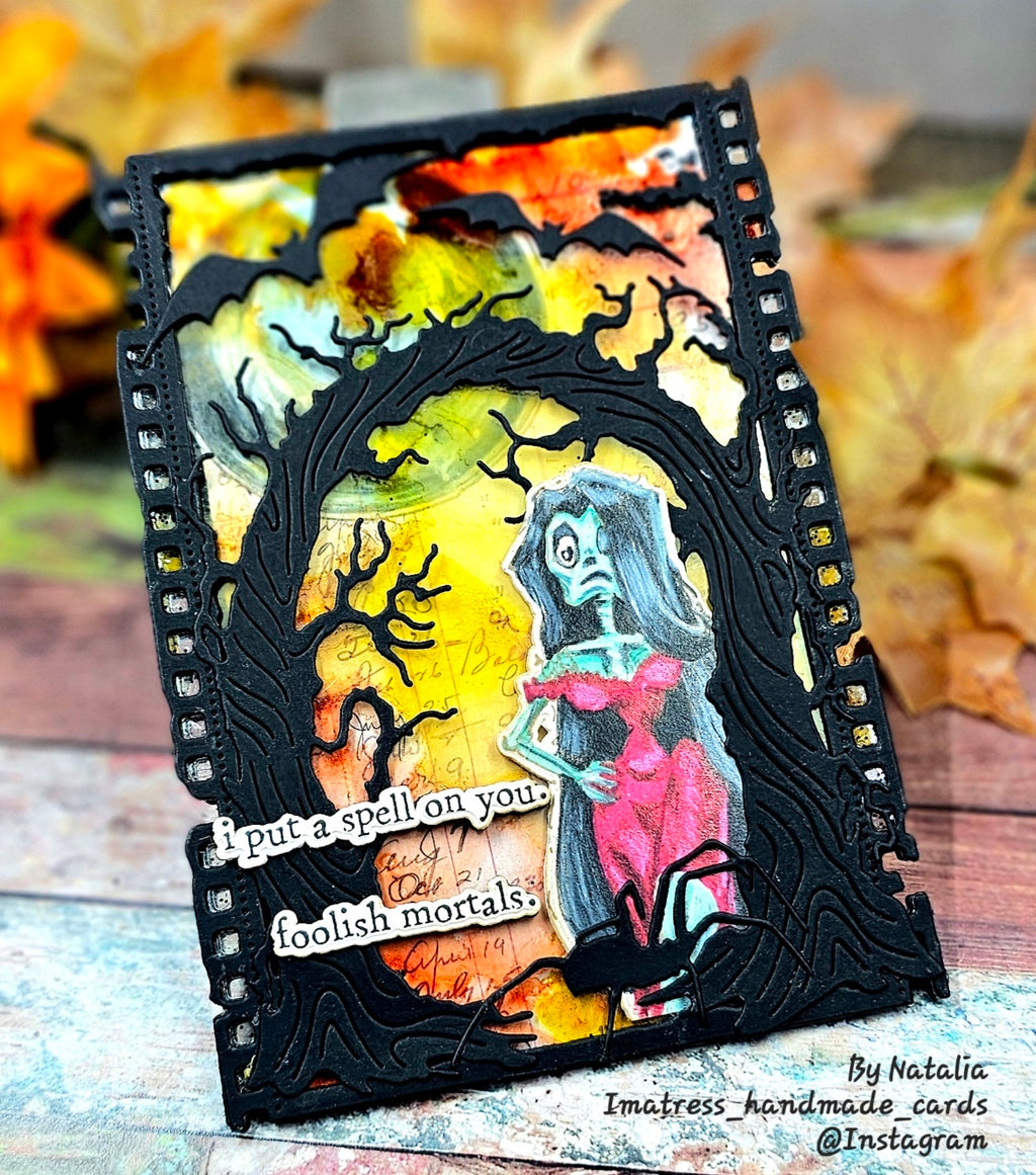 Tim Holtz Monster Reunion Stamps with Simon Says Stamp Dies Bundle setmr26 Natalia Alton Foolish Mortals Card