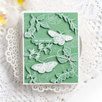 Tim Holtz Moth Study Stamps with Simon Says Stamp Dies Bundle setms26 Green Flowers and Moths Card Heather Hoffman | color-code:ALT04