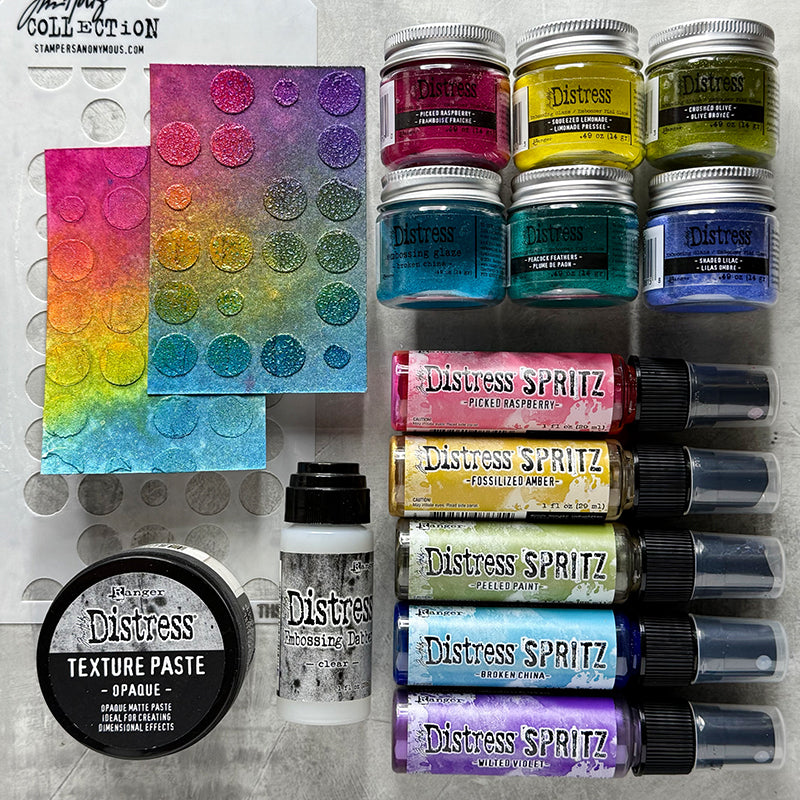 Tim Holtz Picked Raspberry Distress Spritz tdu86413 Embossed Backgrounds | color-code:ALT15