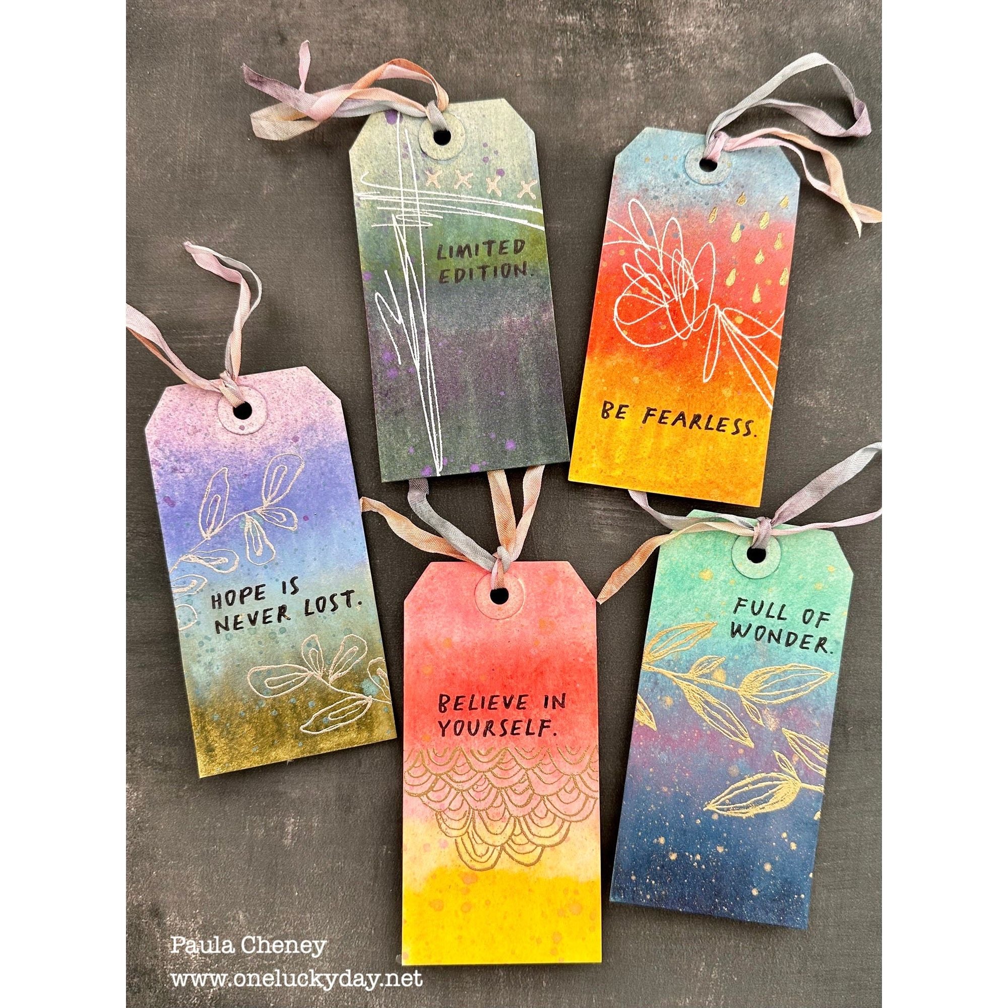 Tim Holtz Ranger Clear Distress Embossing Ink Pad Ranger TIM21643 Colorful Tags Project | color-code:ALT07