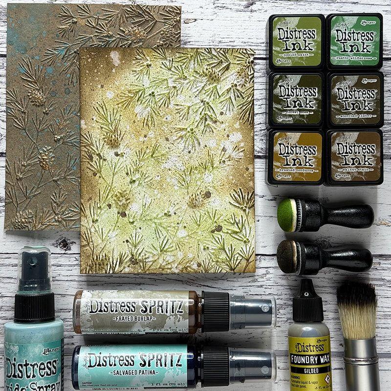 Tim Holtz Salvaged Patina Distress Spritz tdu86451 Evergreen Holiday Backgrounds | color-code:ALT03
