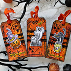 Tim Holtz Scared Silly Stamps with Simon Says Stamp Dies Bundle setss26 Cathie Cowles Cute Halloween Tags