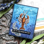 Tim Holtz Sea Life Stamps with Simon Says Stamp Dies Bundle setsl26 Lobster Card Shari Carroll | color-code:ALT06