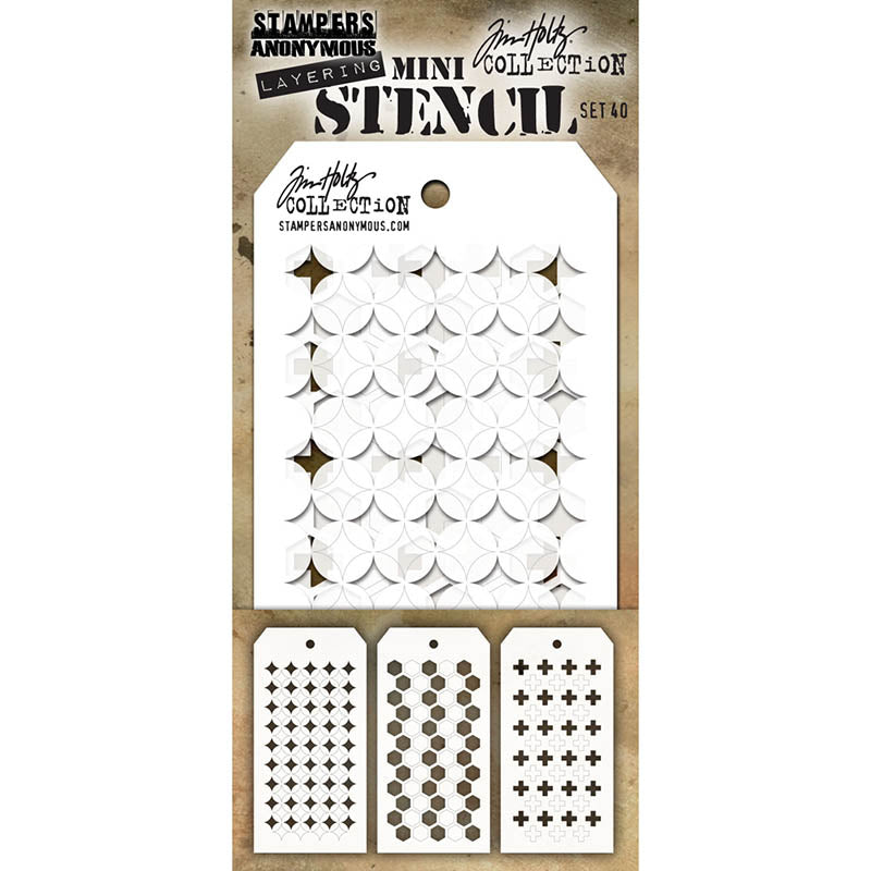 Tim Holtz Shifter MINI STENCIL SET 40 MST040
