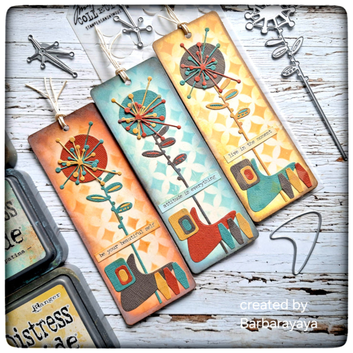 Tim Holtz Shifter MINI STENCIL SET 40 MST040 bookmarks