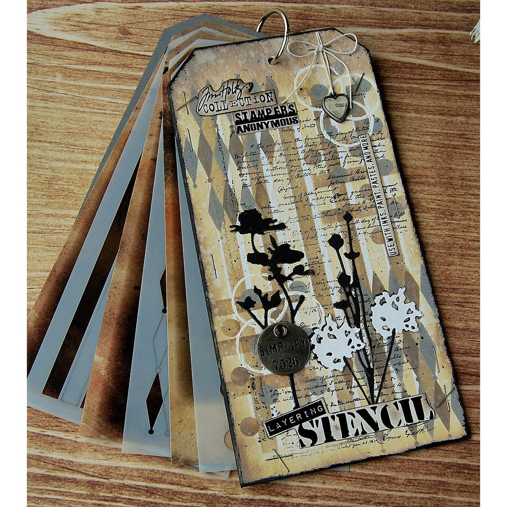 Tim Holtz Shifter MINI STENCIL SET 45 MST045 tags