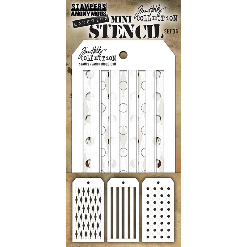 Tim Holtz Shifters MINI STENCIL SET 36 MST036
