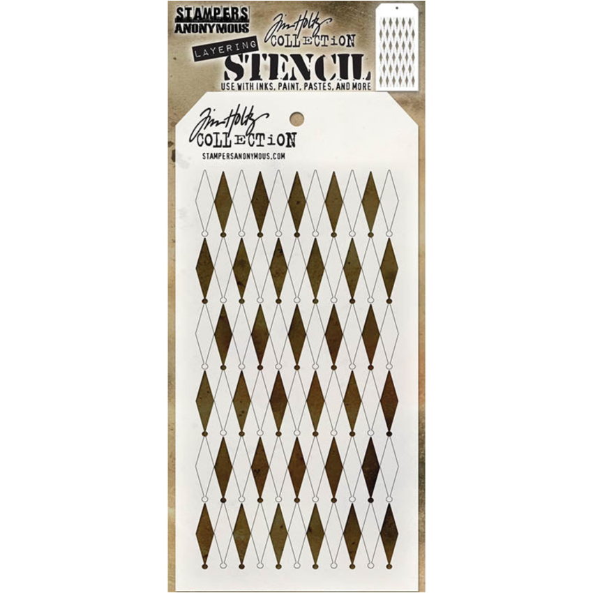 Tim Holtz Shifters MINI STENCIL SET 36 MST036 diamonds