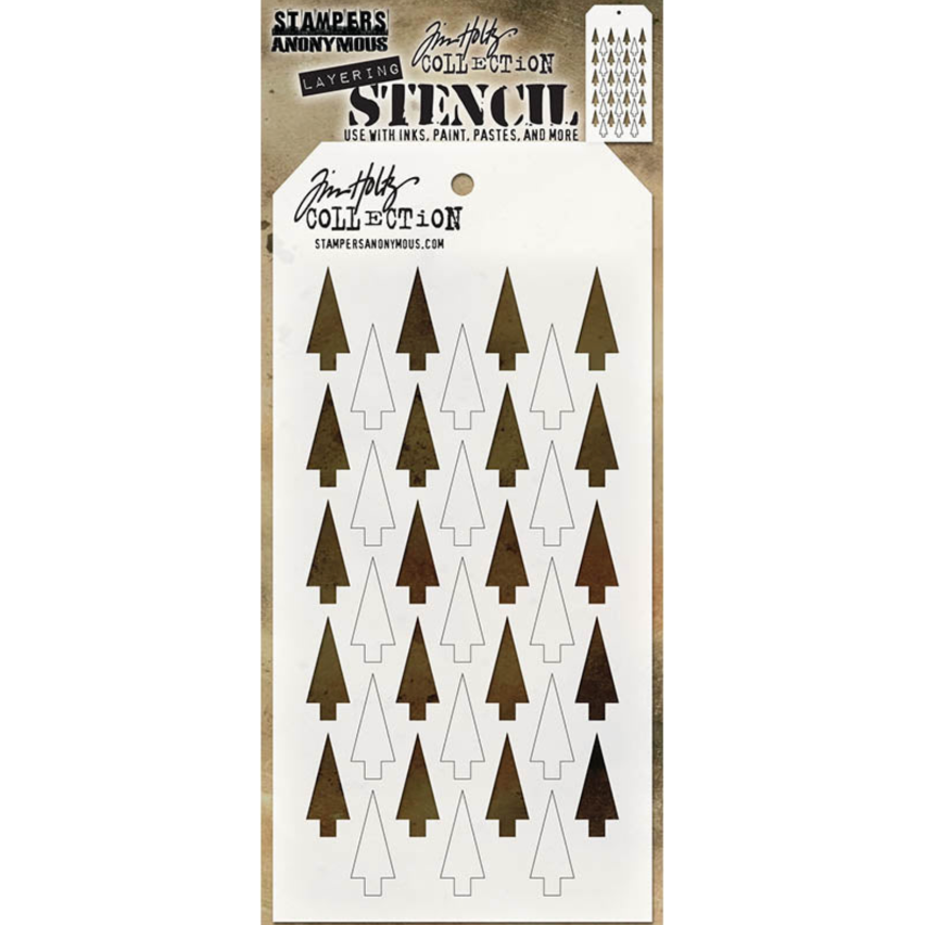 Tim Holtz Shifters MINI STENCIL SET 37 MST037 trees