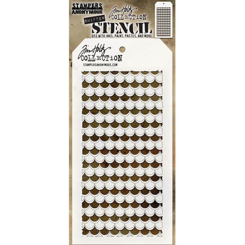 Tim Holtz Shifters MINI STENCIL SET 42 MST042 scallops