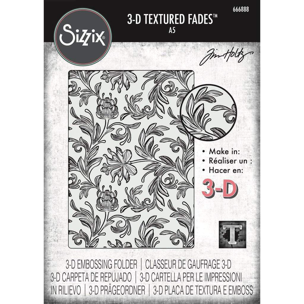 Tim Holtz Sizzix 3D Large A5 Embossing Folder Botanical 666888