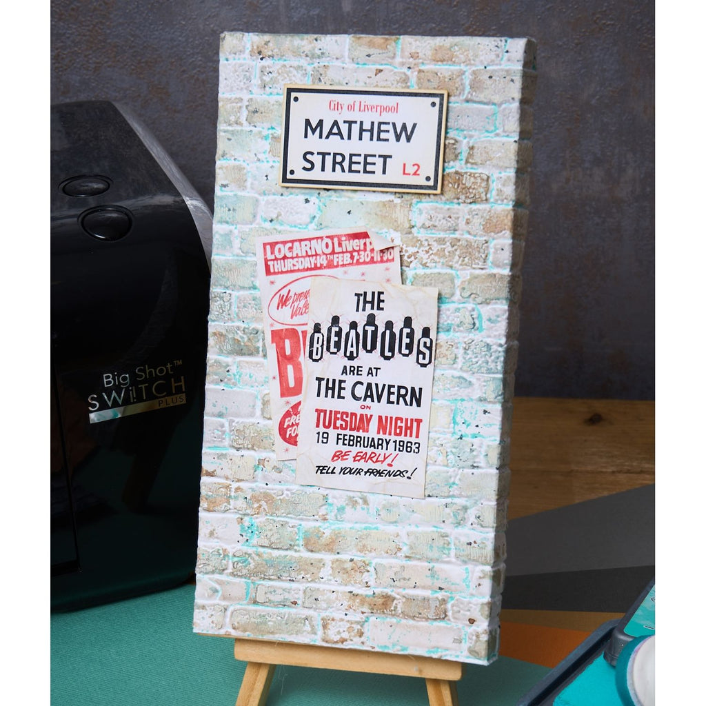 Tim Holtz Sizzix 3D Large A5 Embossing Folder Brickwork and Pad Bundle beatles