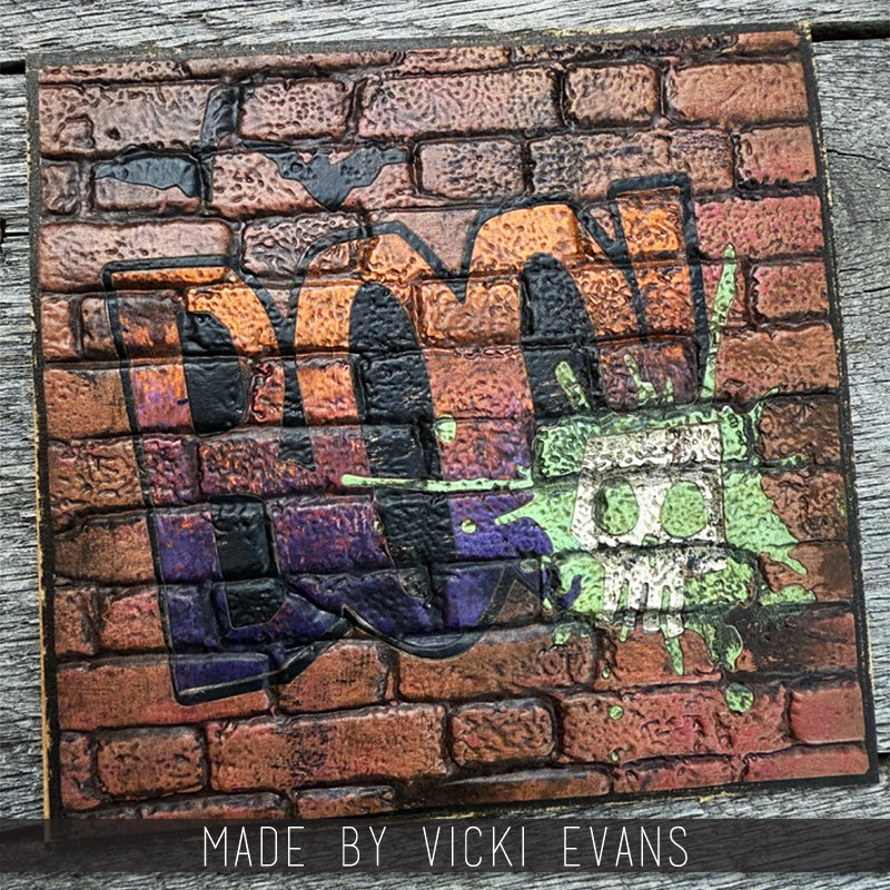 Tim Holtz Sizzix 3D Large A5 Embossing Folder Brickwork and Pad Bundle boo