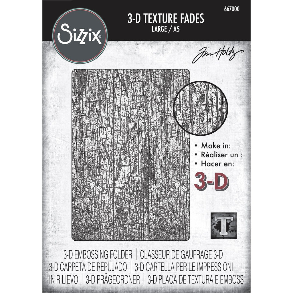 Tim Holtz Sizzix 3D Large A5 Embossing Folder Cracked 667000