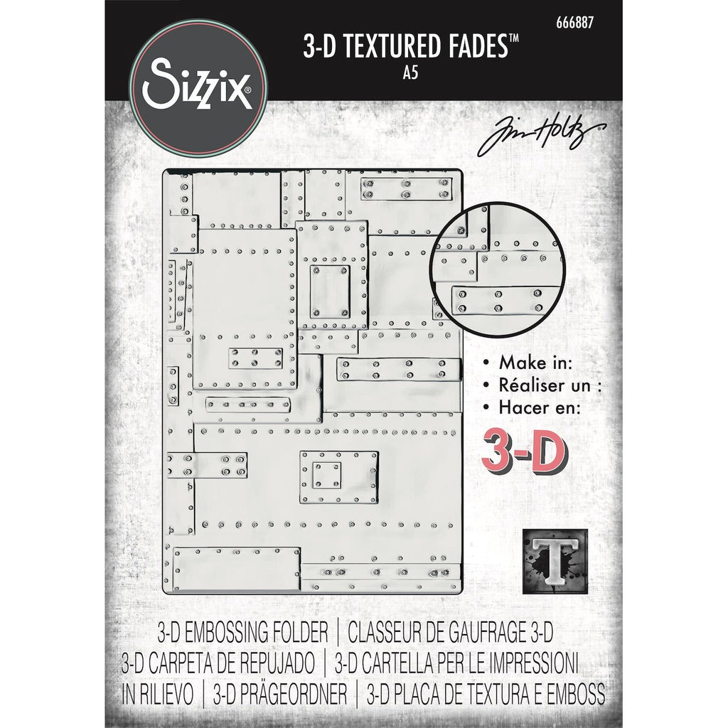 Tim Holtz Sizzix 3D Large A5 Embossing Folder Foundry 666887