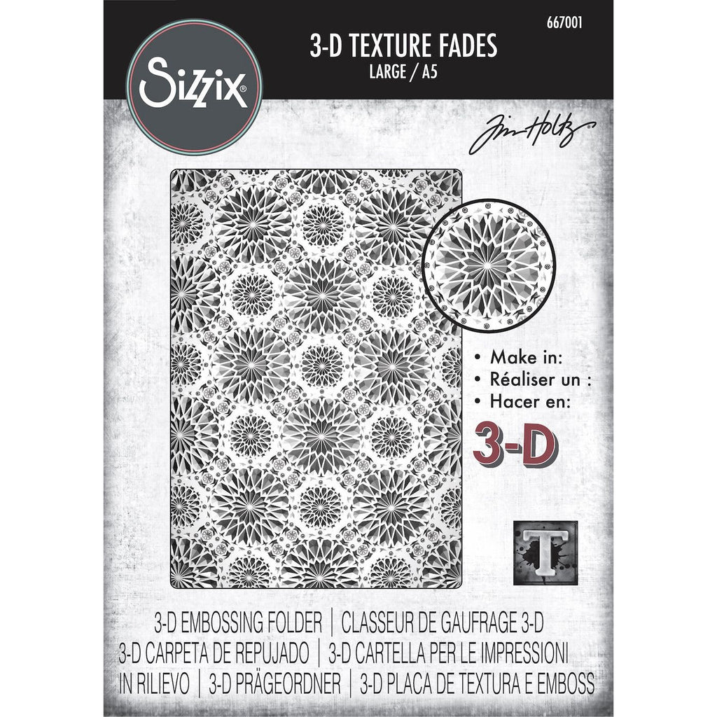 Tim Holtz Sizzix 3D Large A5 Embossing Folder Kaleidoscope 667001