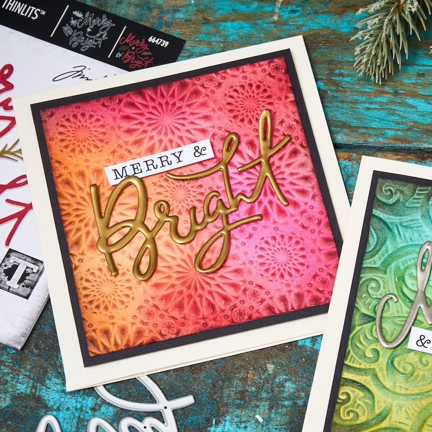 Tim Holtz Sizzix 3D Large A5 Embossing Folder Kaleidoscope and Embossing Pad Bundle bright