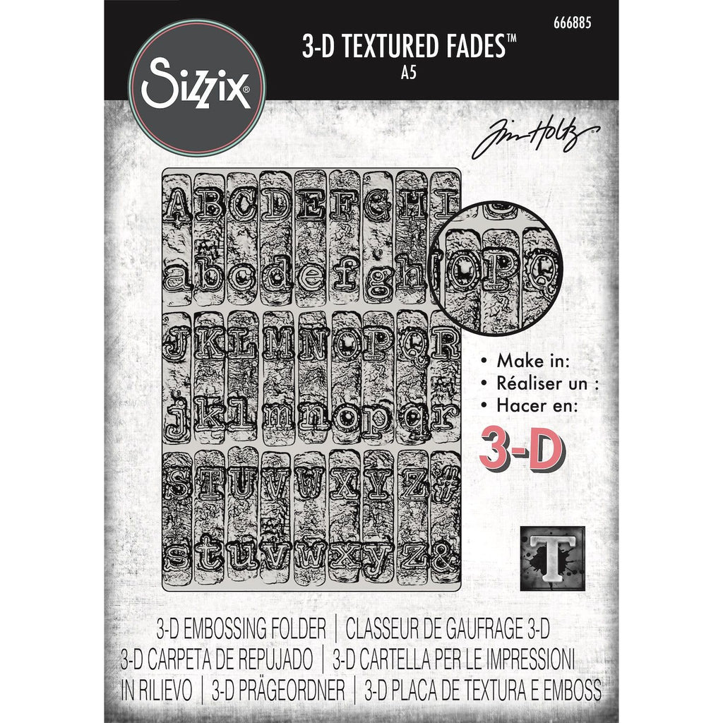 Tim Holtz Sizzix 3D Large A5 Embossing Folder Typewriter 666885