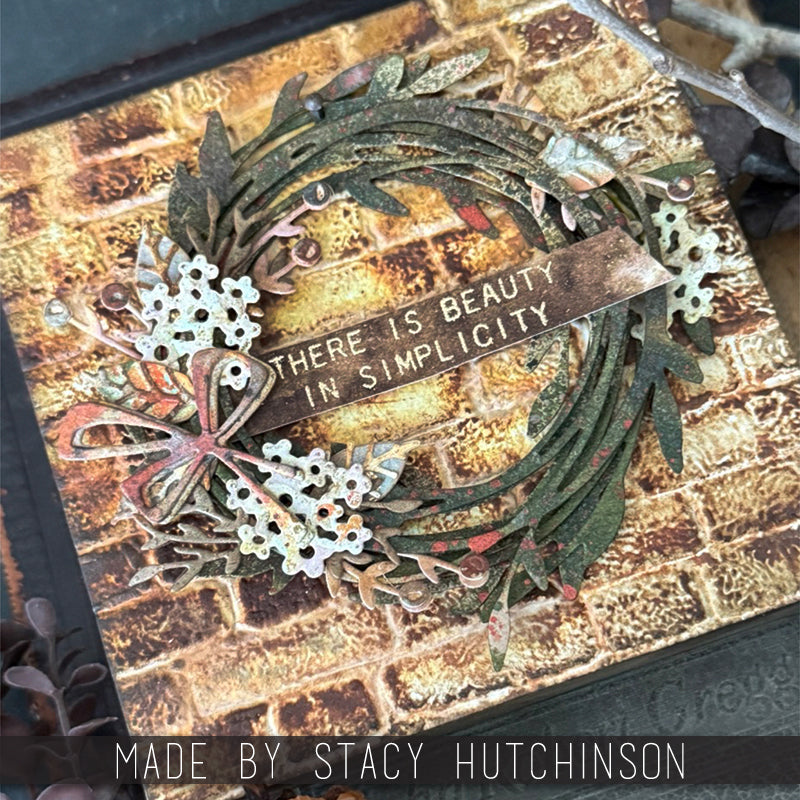 Tim Holtz Sizzix 3D Large A5 Embossing Folders October 2025 I Want It All Bundle wreath