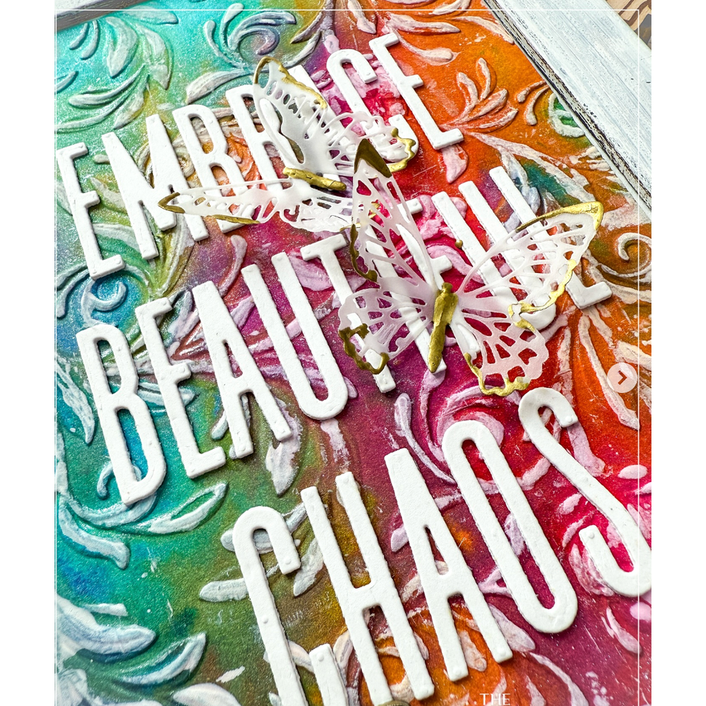 Tim Holtz Sizzix 3D Large Embossing Folder Botanical and Pad Bundle chaos