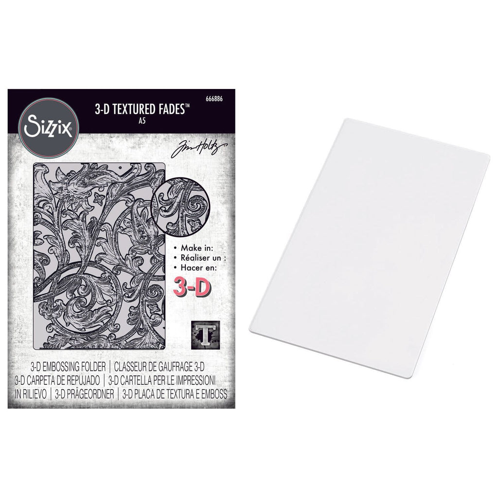 Tim Holtz Sizzix 3D Large Embossing Folder Entangled and Pad Bundle