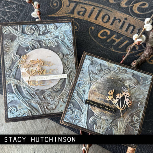 Tim Holtz Sizzix 3D Large Embossing Folder Entangled and Pad Bundle happiness