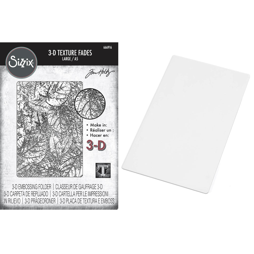 Tim Holtz Sizzix 3D Large Embossing Folder Foliage and Pad Bundle