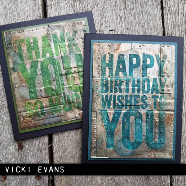 Tim Holtz Sizzix 3D Large Embossing Folder Foundry and Pad Bundle birthday