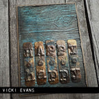 Tim Holtz Sizzix 3D Large Embossing Folder Lumber and Pad Bundle happy