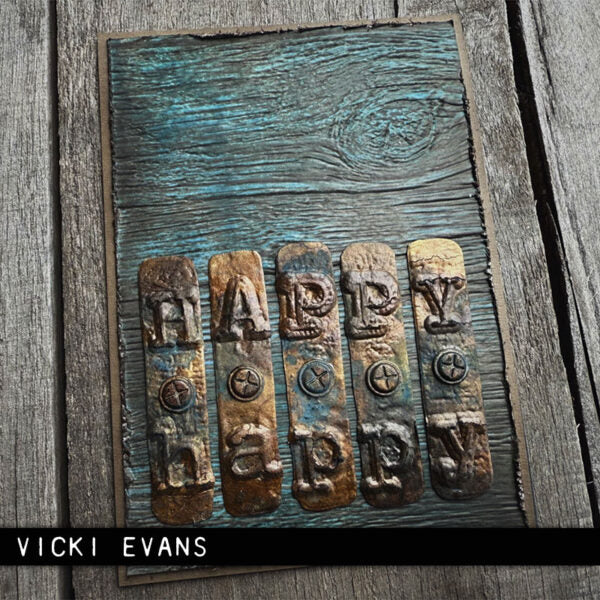 Tim Holtz Sizzix 3D Large Embossing Folder Lumber and Pad Bundle happy