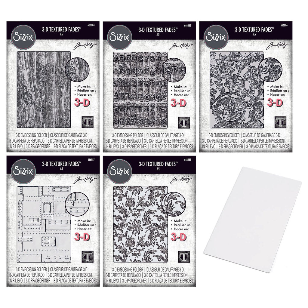 Tim Holtz Sizzix 3D Large Embossing Folders and Pad May 2025 I Want It All Bundle