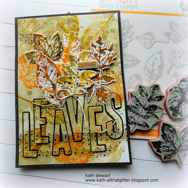*Tim Holtz Sizzix ALPHANUMERIC BULLETIN Thinlits Dies 666281 leaves | color-code:ALT02