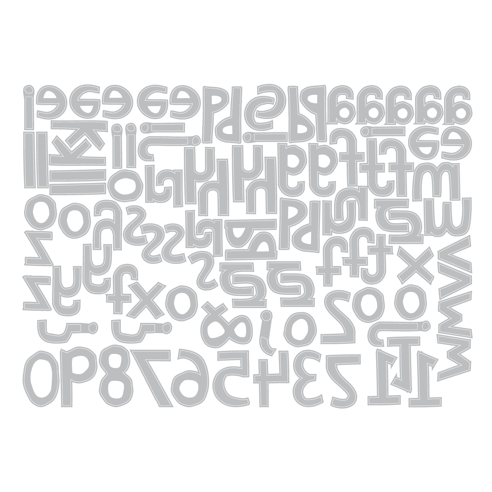 Tim Holtz Sizzix Alphanumeric Cutout Lower Thinlits Die Set 663074 line art