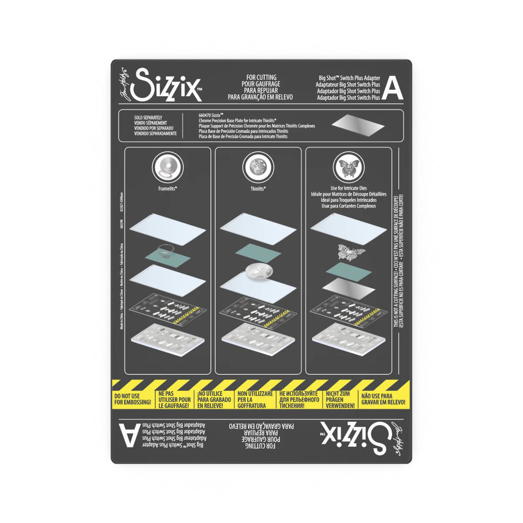 Tim Holtz Sizzix BIG SHOT SWITCH PLUS Machine BLACK 665300 adapter