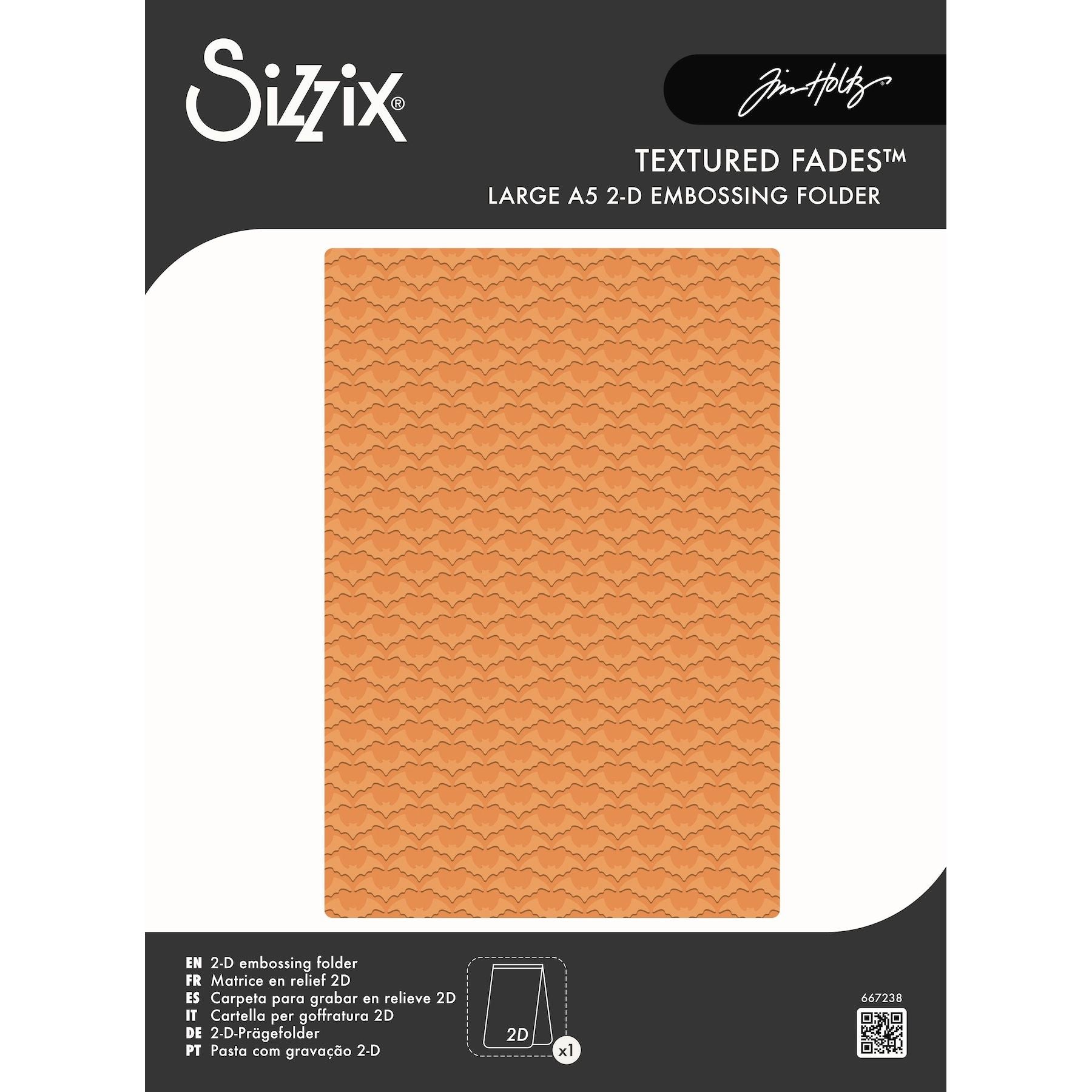 Tim Holtz Sizzix Batground Large A5 Embossing Folder 667238
