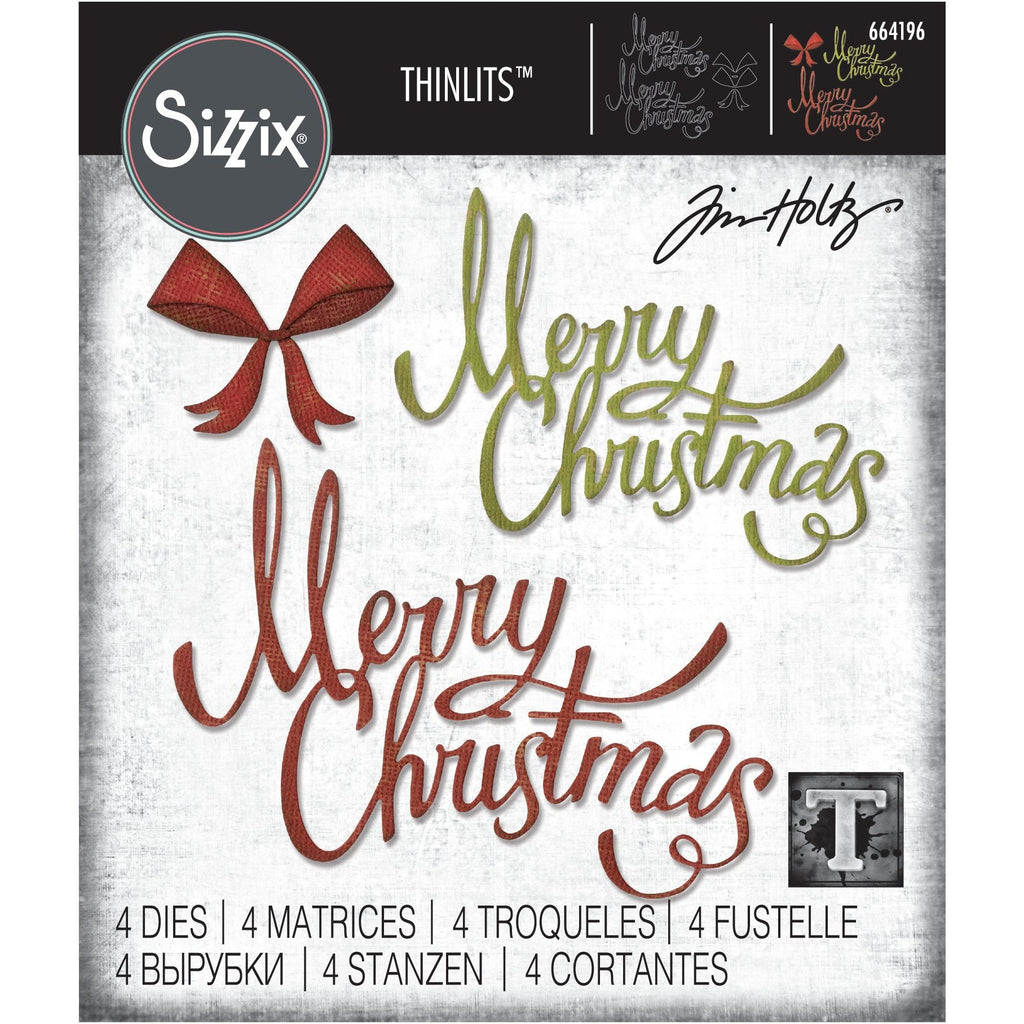 Tim Holtz Sizzix CHRISTMAS RIBBON Thinlits Dies 664196