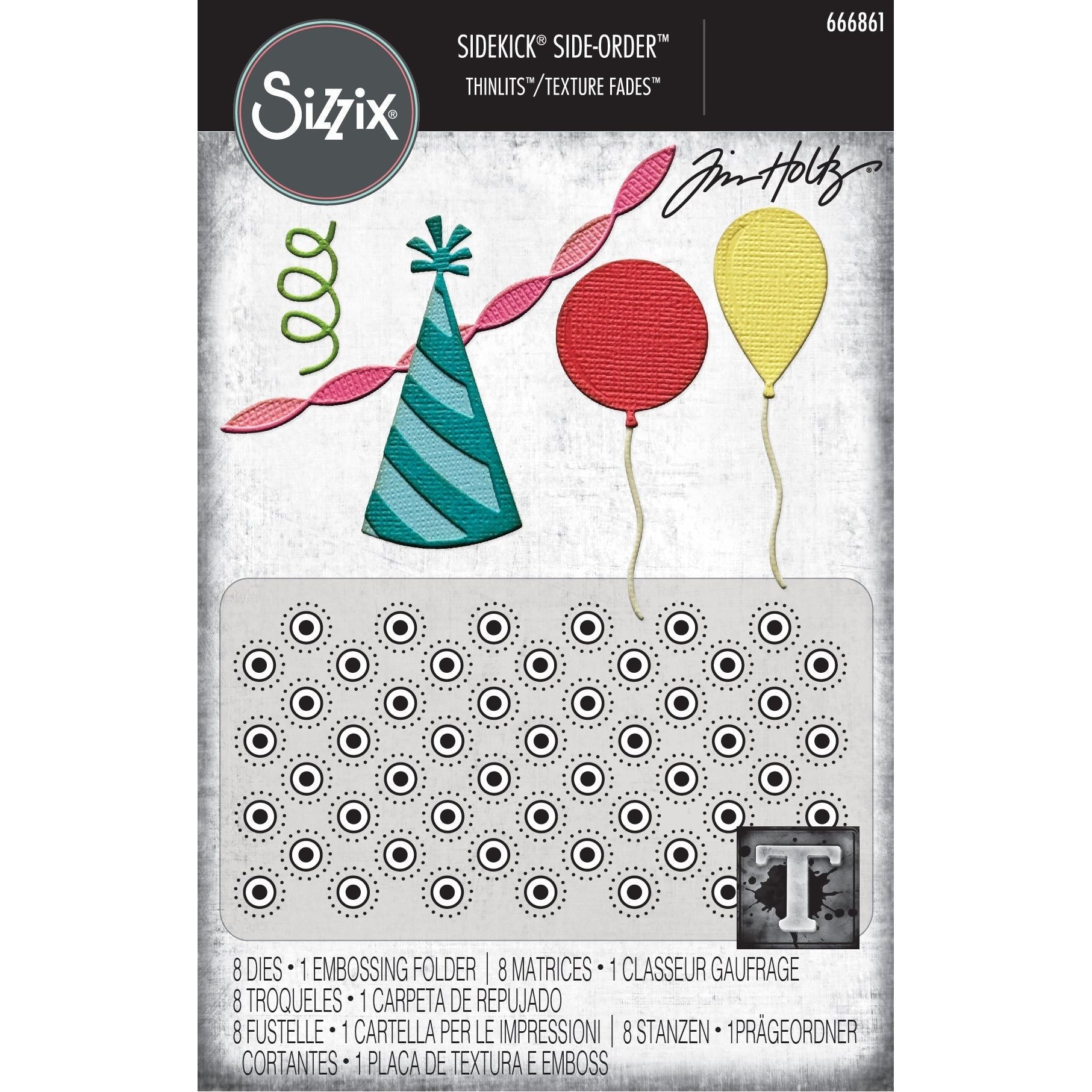 Tim Holtz Sizzix Celebrate Sidekick Dies and Texture Fade 666861