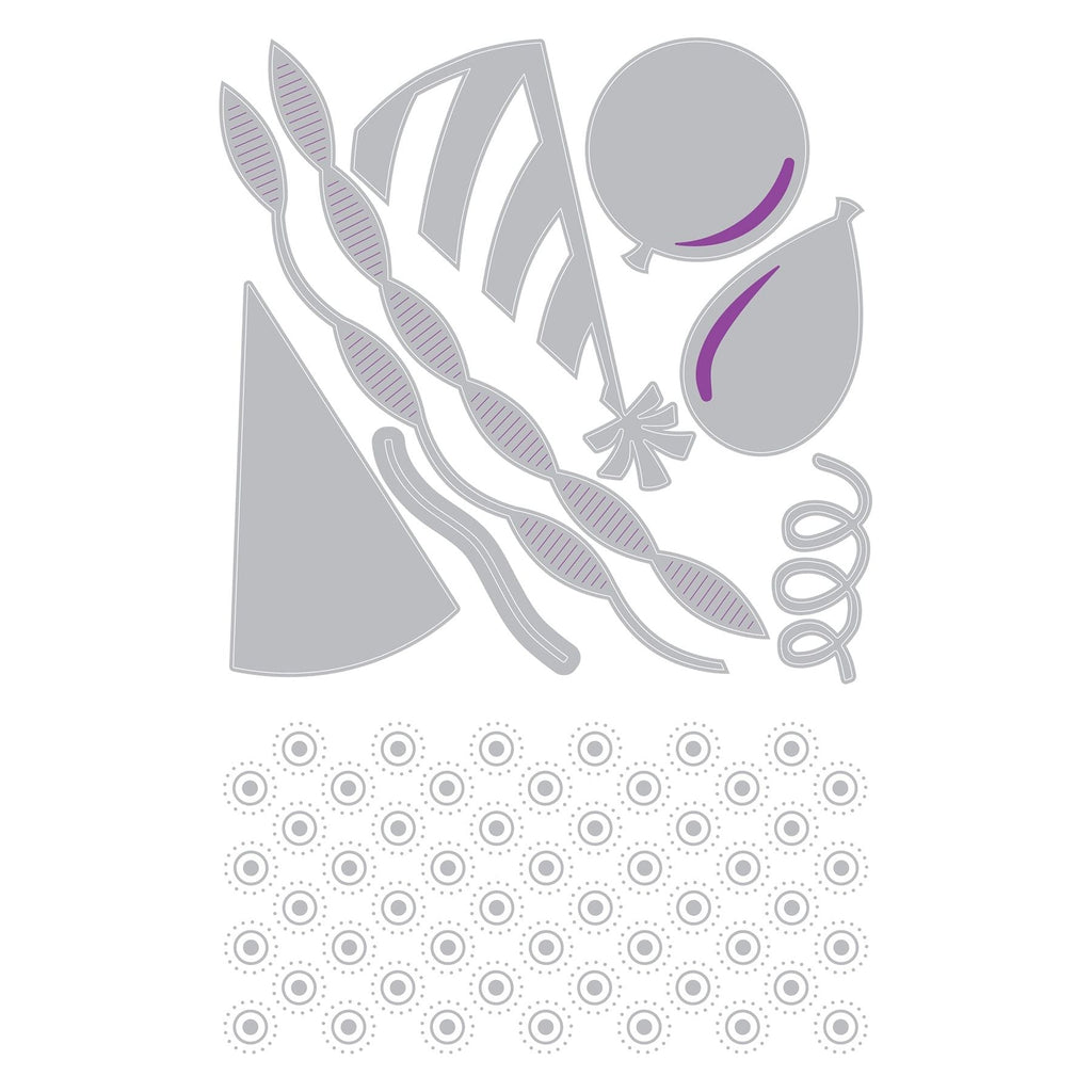 Tim Holtz Sizzix Celebrate Sidekick Dies and Texture Fade 666861 line art