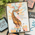Tim Holtz Sizzix Celebration Streamers Thinlits Die Set 667209 juliana michaels happy birthday gertrude giraffe