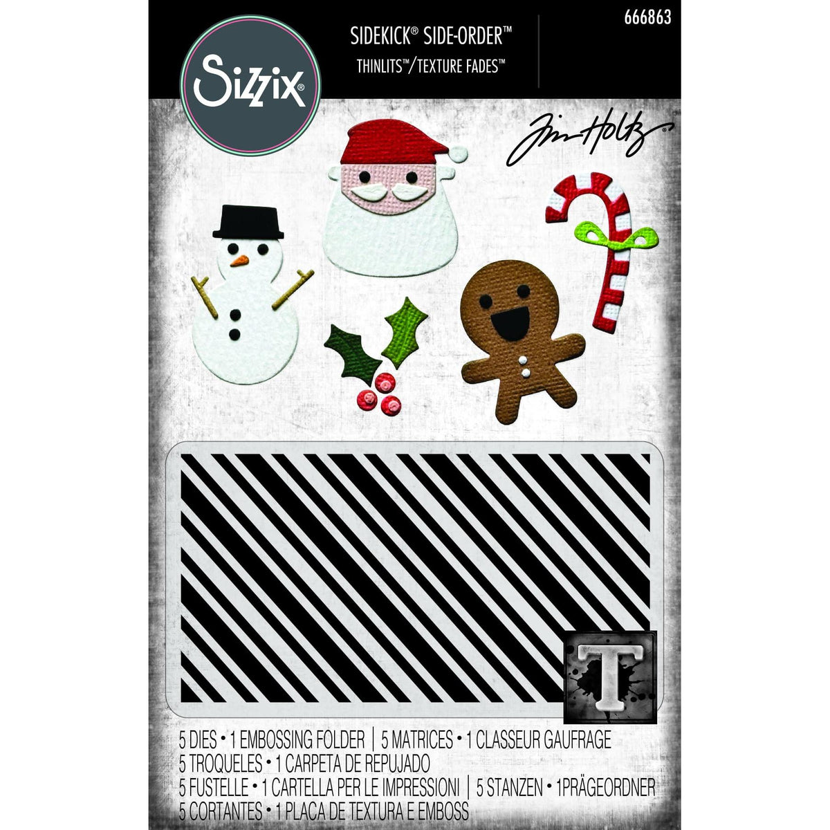 Tim Holtz Sizzix Christmas Minis Sidekick Dies and Texture Fade 666863 ...