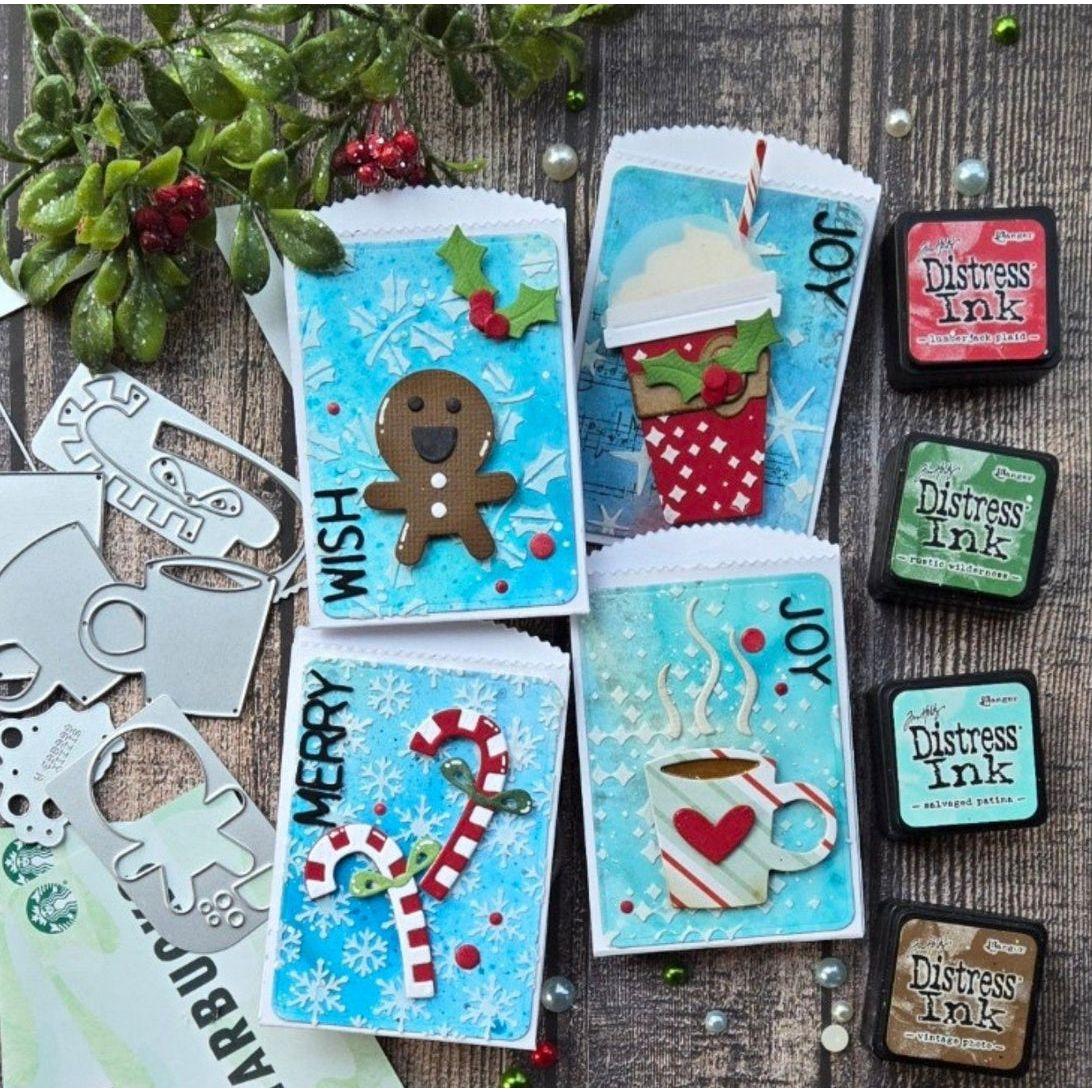 Tim Holtz Sizzix Christmas Minis Sidekick Dies and Texture Fade 666863 joy favors