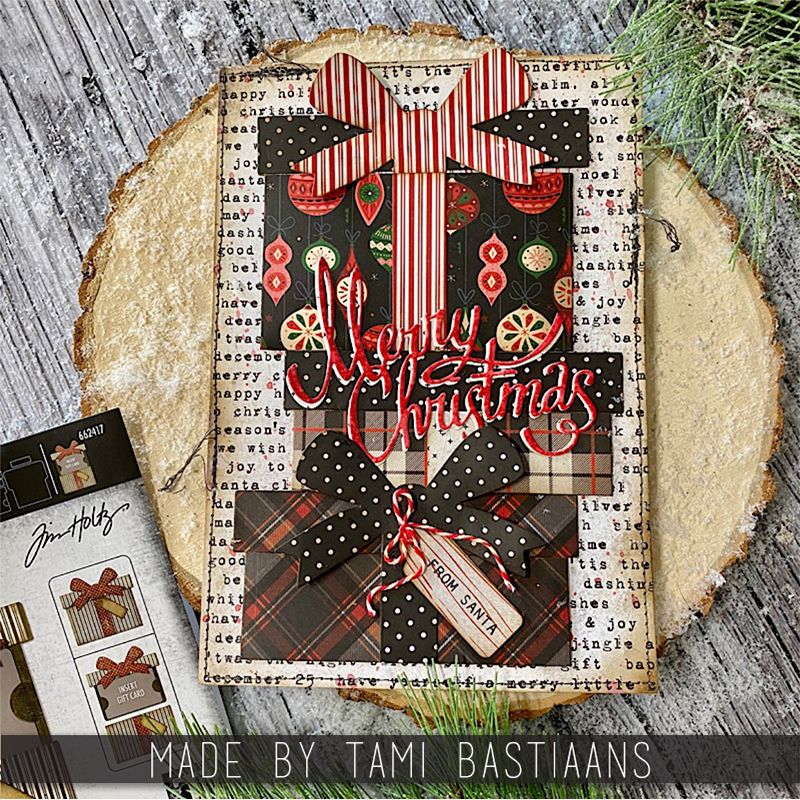 Tim Holtz Sizzix Christmas Ribbon Thinlits Dies 664196 gift