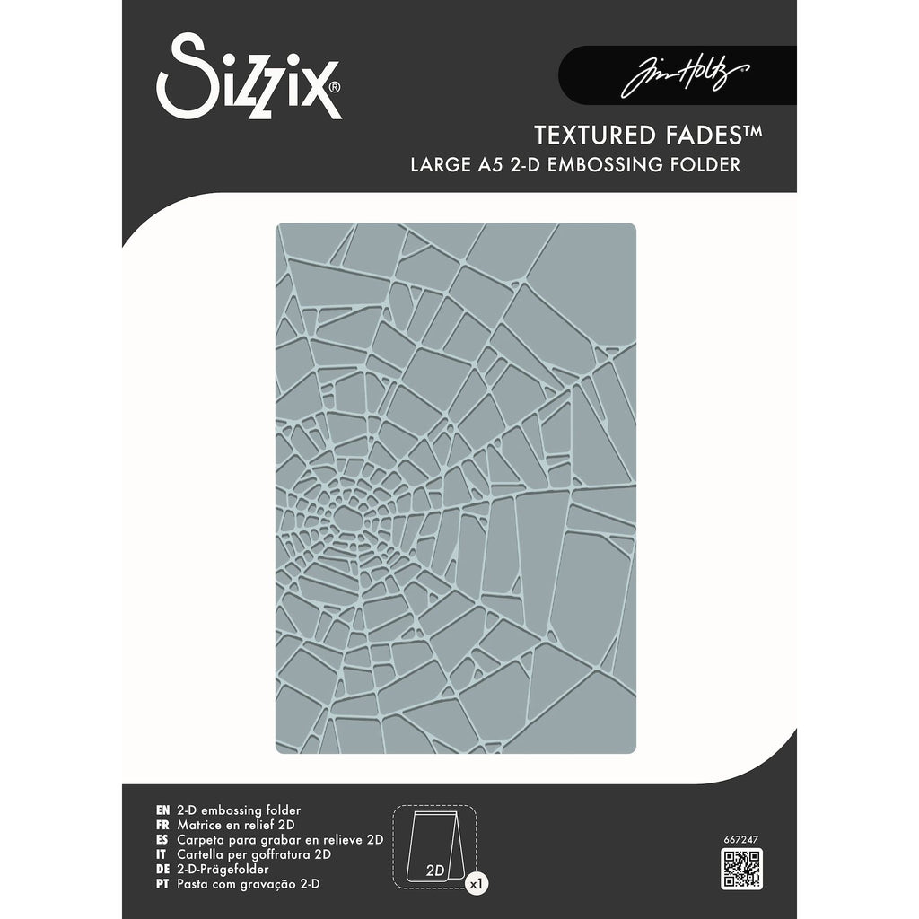 Tim Holtz Sizzix Cobwebs Large A5 Embossing Folder 667247